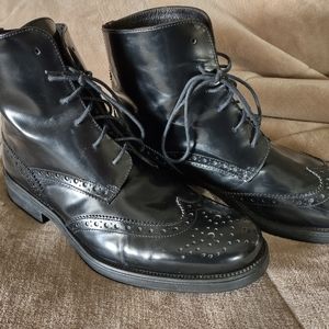 Black Italian wingtip boots Boemos 39/9